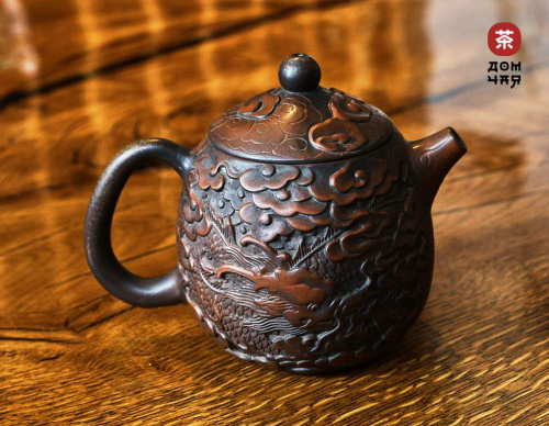 Резной Чайник из Циньчжоу "Дракон в облаках" , 300мл