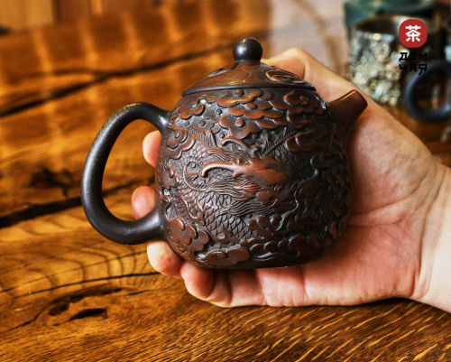 Резной Чайник из Циньчжоу "Дракон в облаках" , 300мл