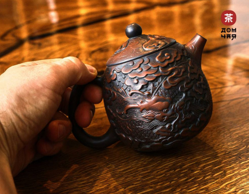 Резной Чайник из Циньчжоу "Дракон в облаках" , 300мл