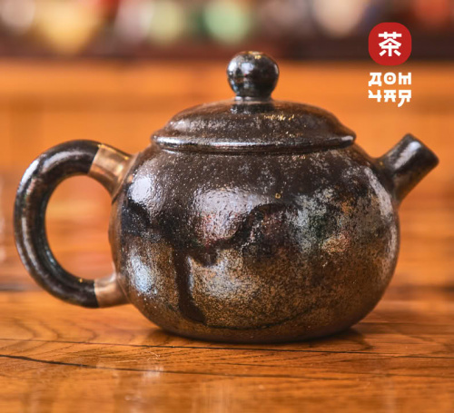 Чайник 190мл "Металл", цзяньшуйская керамика, дровяной обжиг