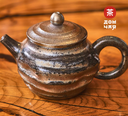 Чайник 190мл "Золотой Метеорит", цзяньшуйская керамика, дровяной обжиг