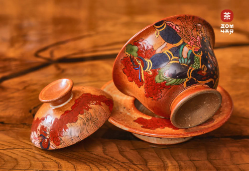 Гайвань Цзиньдэчжэнь "Дровяной Обжиг", ручная роспись,170мл.