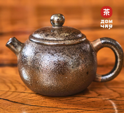 Чайник 190мл "Металл", цзяньшуйская керамика, дровяной обжиг